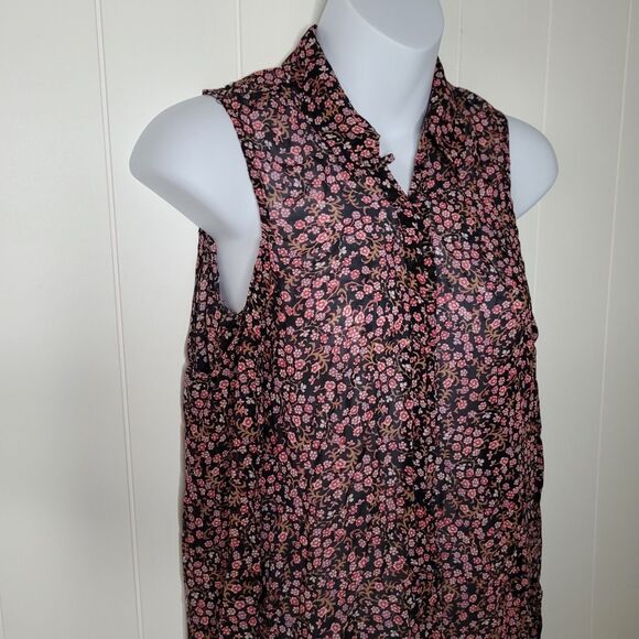 Paige Top Shirt Womens Size XS Silk Ditsy Floral Boho Romantic Long Sleeve - Picture 2 of 7
